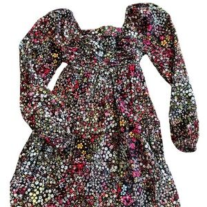 GAP Multicolor Floral Long Sleeve Dress